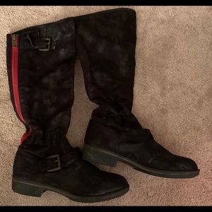Black Target Moto Boots